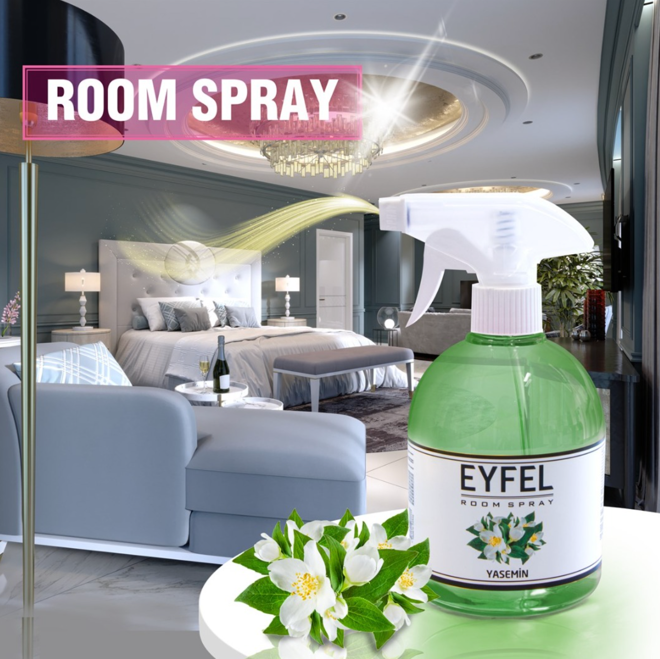 Eyfel Room Spray - 120 ml (Melon, Ocean, Fraise, etc.)