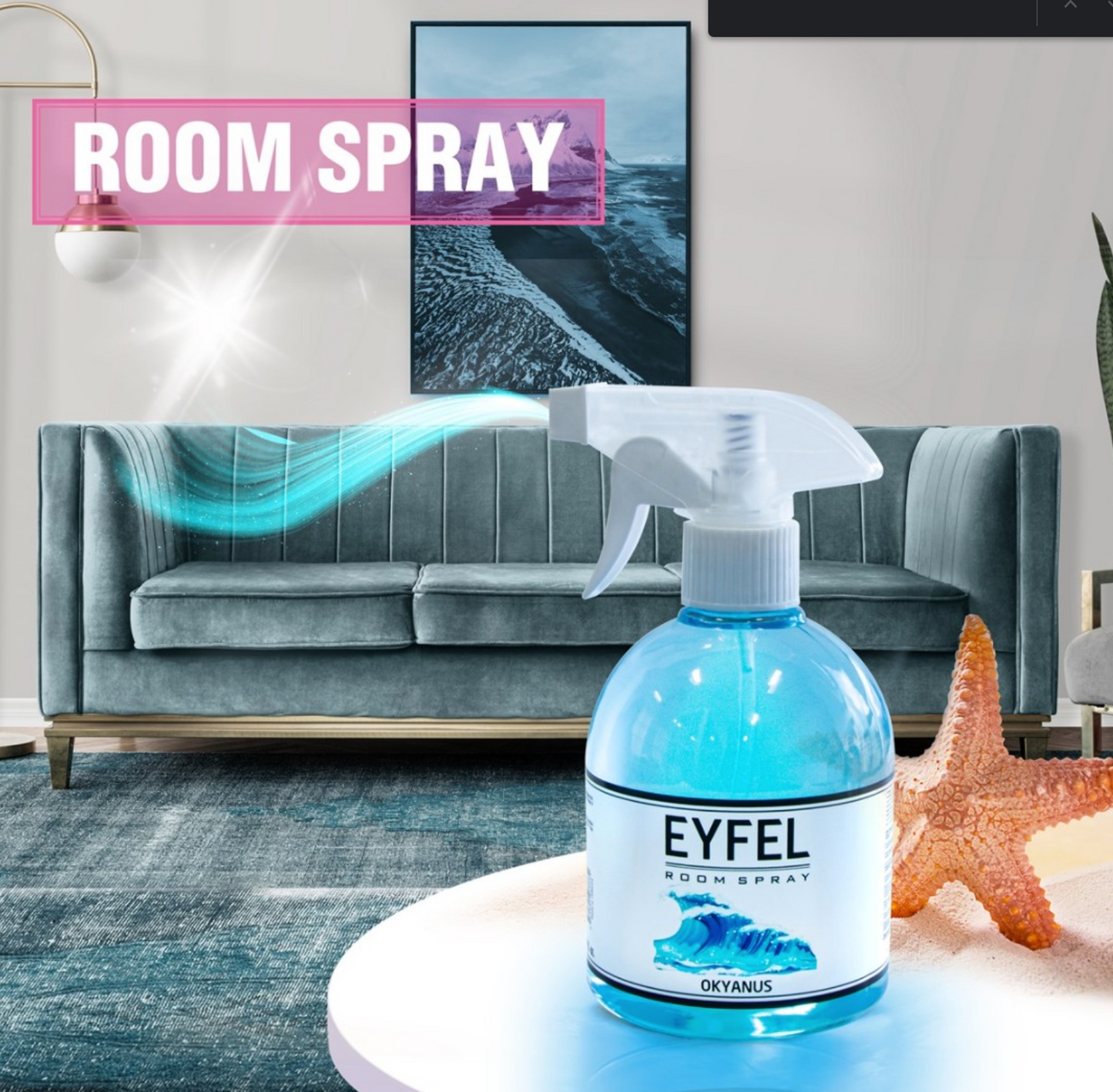 Eyfel Room Spray - 120 ml (Melon, Ocean, Fraise, etc.)